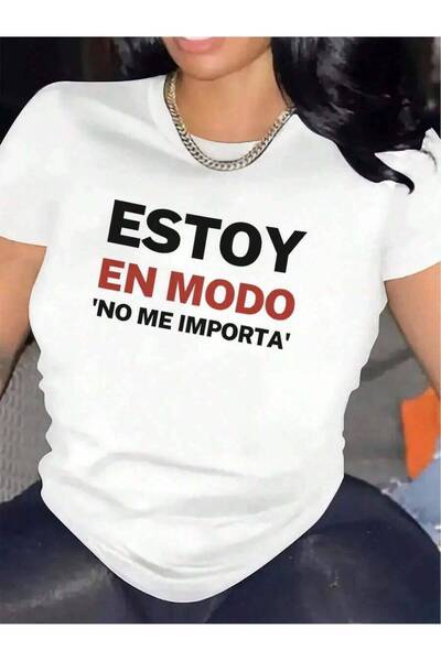 Astogria13 تي شيرت مطبوع عليه "ESTOY EN MODO NO ME IMPORTA"، قماش مثالي للاست...
