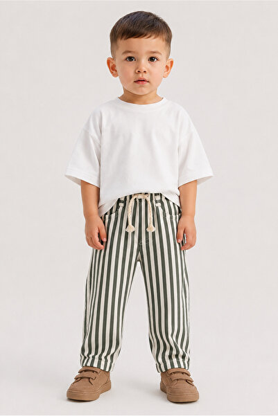 Overdo Boy's Striped Trousers with Elastic Waist