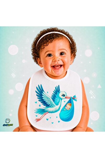 Ghostbastır Design مريلة أطفال من الكتان من Flying Stork - ناعمة، ماصة، قابلة...