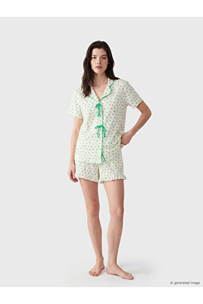 LC Waikiki Two Mt Shop Quality Patterned Women's Shorts Pajama Set