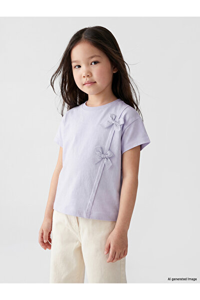 LC Waikiki Trendlucky Girl's T-Shirt with Bow Detail