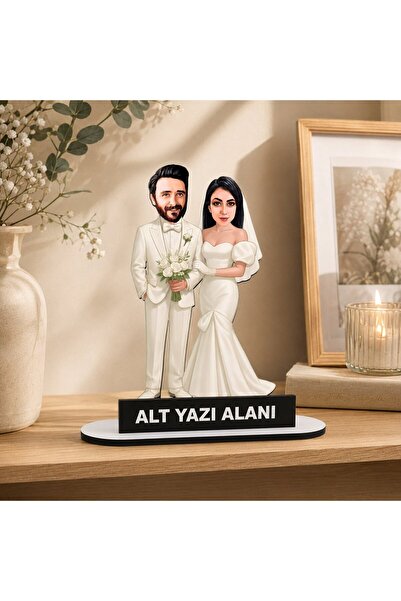MK Sanart Fotoğraftan Kişiye Özel Karikatür Karikatürlü Biblo Doğum Günü Hedi...