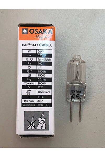 Osaka 5 ADET 12V 20W G4 HALOJEN AMPÜL