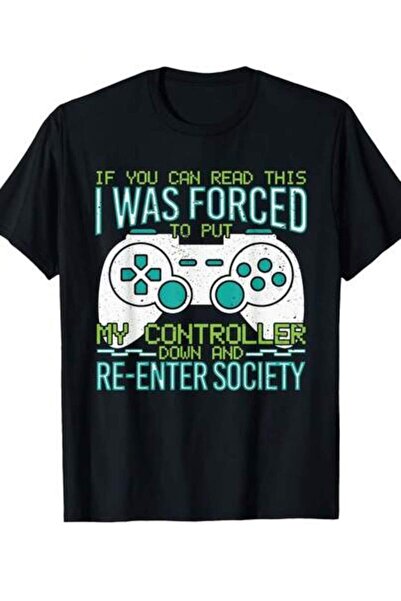 21JNRY تي شيرت ألعاب برو بريزنتس "Put Re-Enter Society" - تي شيرت أسود للجنسي...