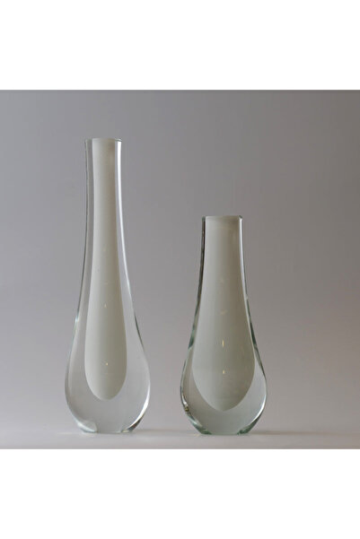 Generic Brand Mrlth-110-1115-1 White Glass Vase with Almond Pattern