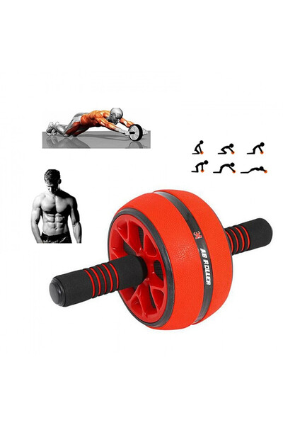 OEM Ρόδα Εκγύμνασης Κοιλιακών - Abdominal Muscle Fitness Wheel Κόκκινο - Μαύρο