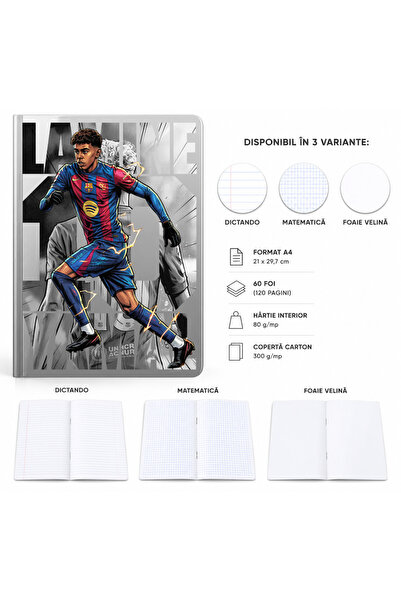 Ingift Caiet A4 Personalizat Lamine Yamal – 60 Foi, Matematica