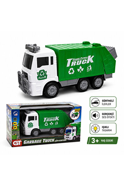 Prlk toys Friction Powered Recycling Garbage Truck Toy – Garbage Collection V...