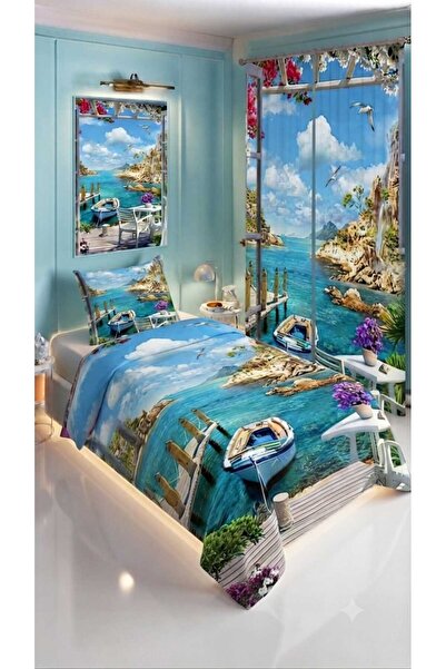 Elmas Dizayn 280*240 سم. طقم غرفة نوم فاخر بتصميم خاص مع غطاء لحاف مفرد من ال...