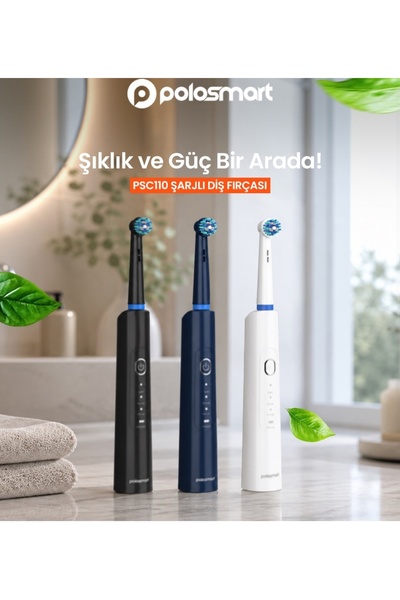 Polosmart PSC110 Döner Başlıklı Şarjlı Diş Fırçası Mavi 1 Adet