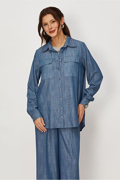 Alvina Denim Look Stone Detail Tunic 46574