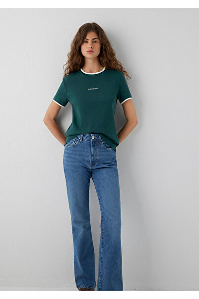 Mavi Logo Printed Green T-Shirt Slim Fit / Narrow Cut 1614200-87831