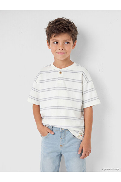 LC Waikiki Two Mt Shop Quality Buttoned Collar Boys' T-Shirt