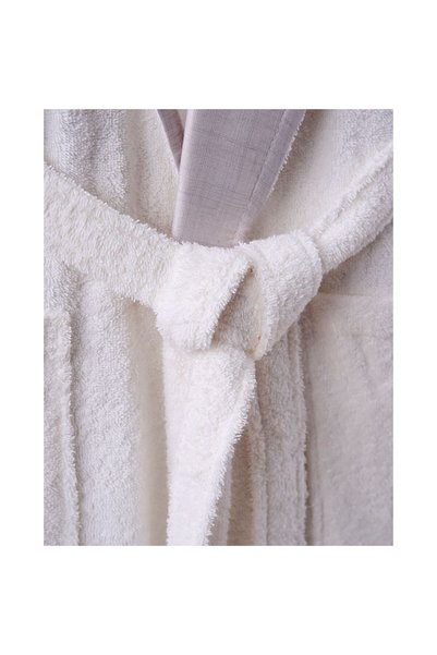 Dantela Sude Tek Women's Cotton Bathrobe - Cream