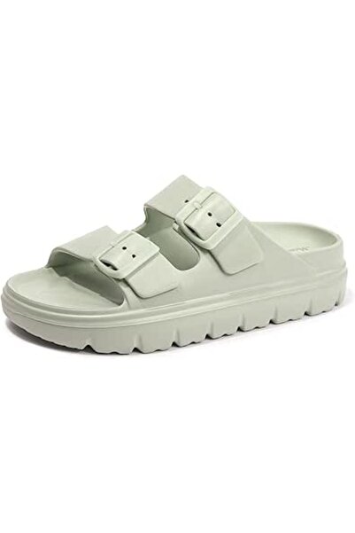 FUNKYMONKEY Women's Comfort Slides Double Buckle Adjustable EVA Flat Sandals ...