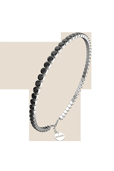 Burker Armband Damen Ava Silber mit schwarzen Zirkonia-Kristallen