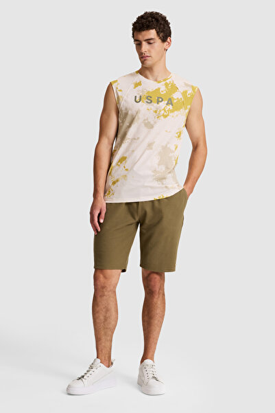 U.S. Polo Assn. شورت كاكي محبوك للرجال 50327179-VR027