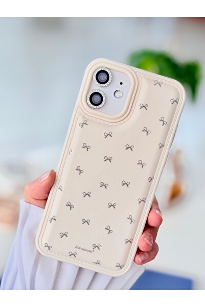 Go Aksesuar Iphone 12 ve 12 Pro Uyumlu Kaplama Deri Fiyonk Tasarımlı Yumuşak ...