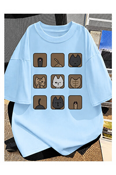 Yetişkin Unisex Baskılı Tişört Oversize