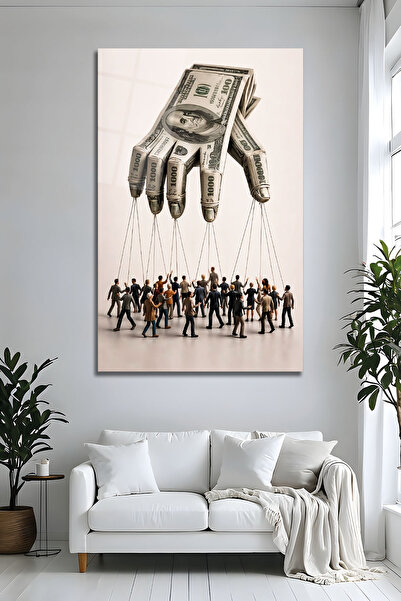 Parıltı Yayınları Para Gücü Kukla Dolar Temalı Cam Tablo Motivasyon Modern Lü...