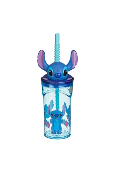 Stitch Turquoise Plastic Cup with 3D Straw 360ml