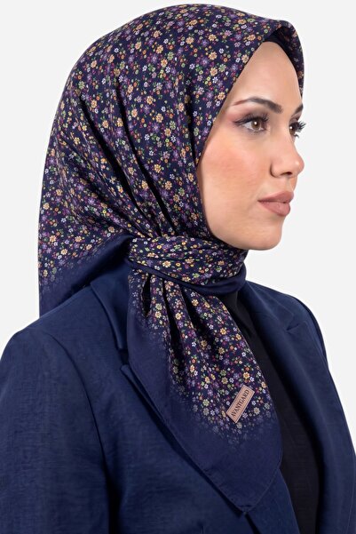 hadiora Women's Navy Blue Purple Floral Cotton Stitched Writing Pad