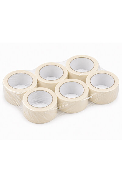 INATECH Set 6 Buc Banda Adeziva de Mascare 48 mm x 45 m, Hartie Alba, Temp Ma...
