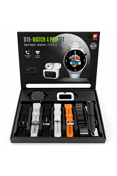 iTin Set Smartwatch D19 Watch 4 Pro, Căști wireless, Apeluri Bluetooth, IP67,...
