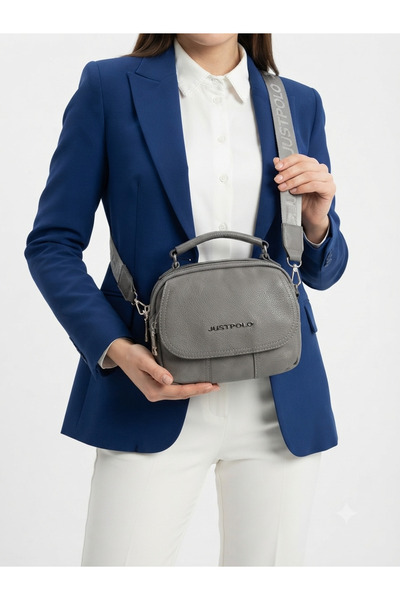Just Polo Women's Gray Hand and Shoulder Bag-Bd7032Bd