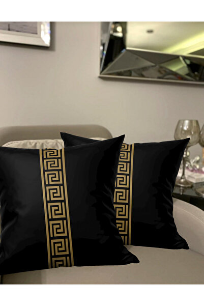 Ardizayn Versa - Gold, 43x43cm Kadife Kumaş 2'li Kırlent Kılıfı - Çift Tarafl...