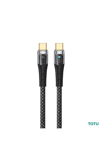 Totu 100W USB-C to USB-C Fast Charging Cable (1.5m, Black) - High-Density Bra...