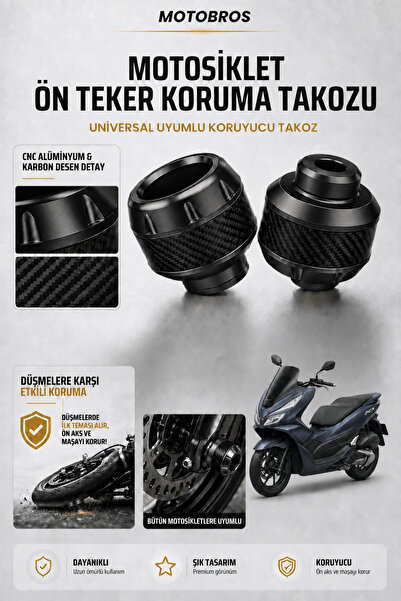 Motobros Motosiklet Aks Koruma Takozu Honda Pcx Uyumlu Motosiklet Ön Teker Ta...