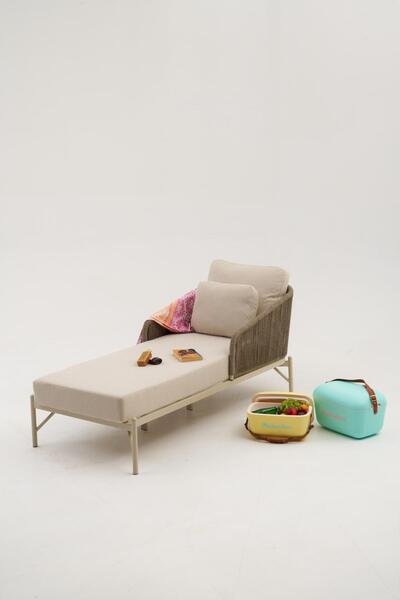 Divona Home Mono Tekli Şezlong Krem
