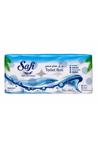 safi Toilet Roll 200 Sheets 2-Ply Pack of 10 | Premium Soft Laminated Bathroo...