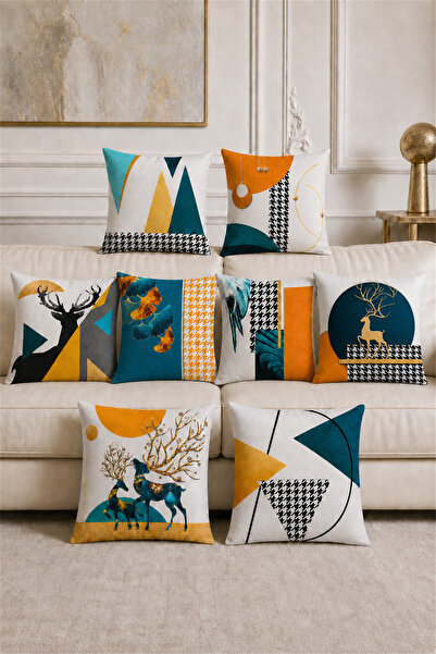 dekomingo Moderni geometrijski set od 8 navlaka za jastuke | 43x43 cm Dekorat...