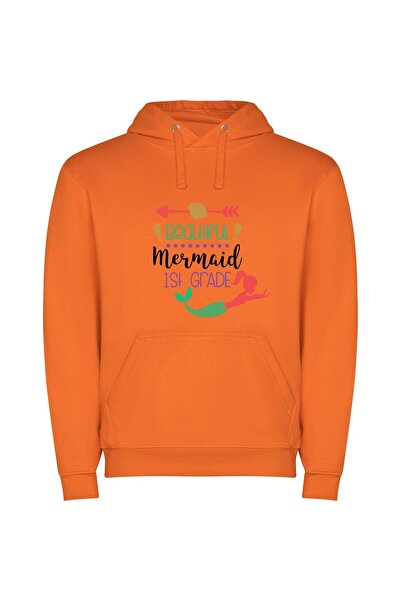 iLovePrints Enchanting Mermaid Magic Φούτερ με κουκούλα σε χρώμα Πορτοκαλί