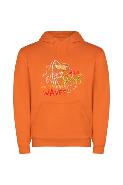 iLovePrints Wild Wave Escape Φούτερ με κουκούλα σε χρώμα Πορτοκαλί