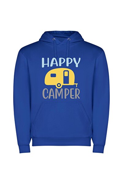 iLovePrints Cheerful Camper Mobile Φούτερ με κουκούλα σε χρώμα Μπλε