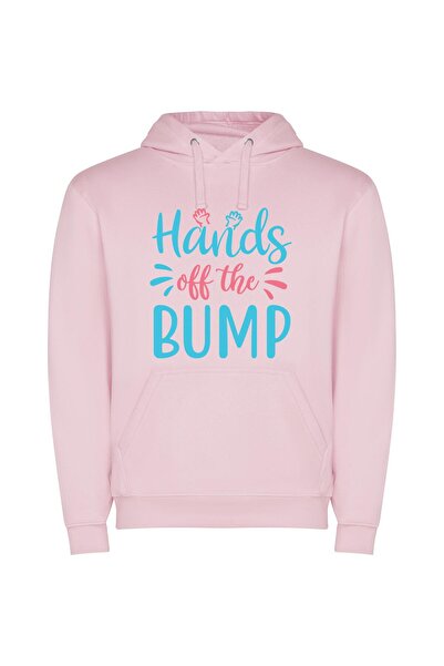 iLovePrints Bumpy Blessing: Hands Off Φούτερ με κουκούλα σε χρώμα Ροζ