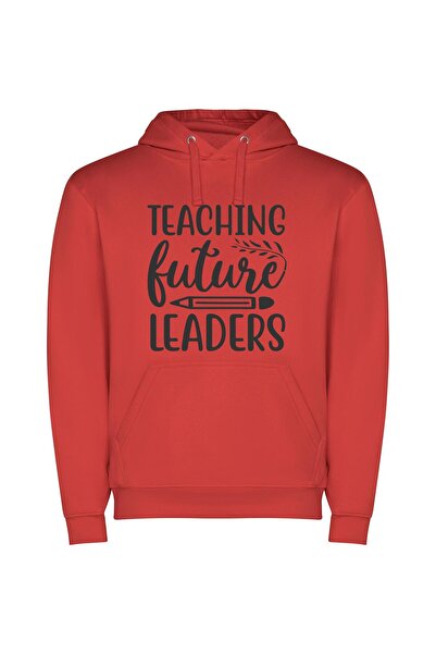 iLovePrints Inspiring Future Teacher Leaders Φούτερ με κουκούλα σε χρώμα Κόκκινο