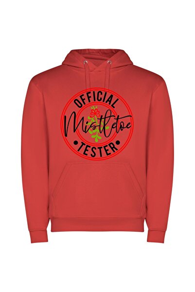 iLovePrints Floral Peppermint Delight Φούτερ με κουκούλα σε χρώμα Κόκκινο