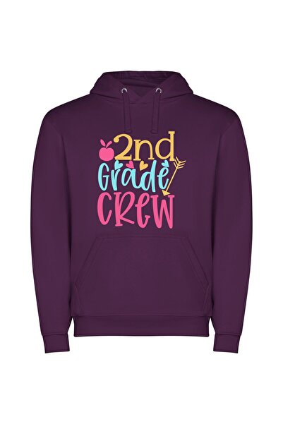 iLovePrints Professional Grade 2nd Crew Φούτερ με κουκούλα σε χρώμα Μωβ