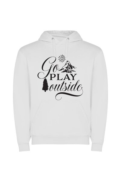 iLovePrints Go Wild, Embrace Nature Φούτερ με κουκούλα σε χρώμα Λευκό