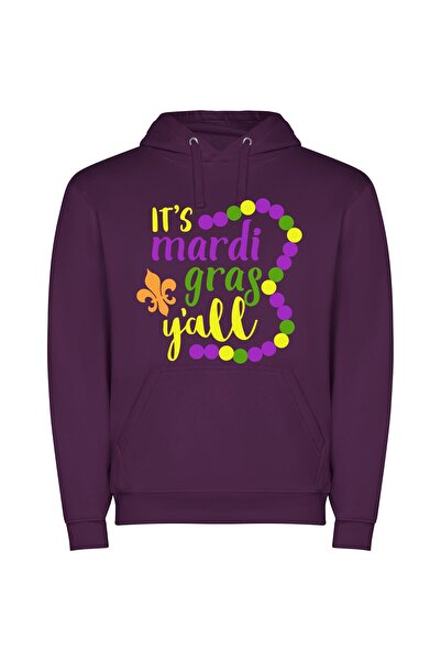 iLovePrints Mardi Gras Extravaganza: SVG Bliss Φούτερ με κουκούλα σε χρώμα Μωβ