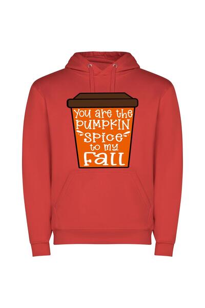 iLovePrints Spicy Fall Love Affair Φούτερ με κουκούλα σε χρώμα Κόκκινο