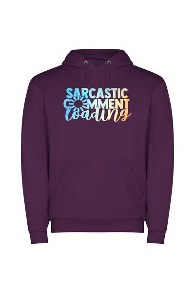 iLovePrints Sassy Serenity: Sarcastic Smiles Φούτερ με κουκούλα σε χρώμα Μωβ
