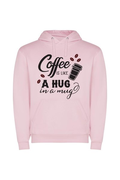 iLovePrints Java Bliss in Sips Φούτερ με κουκούλα σε χρώμα Ροζ