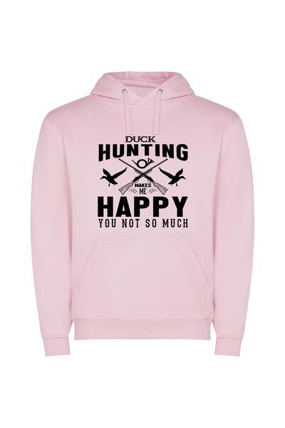 iLovePrints Hunting Bliss: Duck Happiness! Φούτερ με κουκούλα σε χρώμα Ροζ