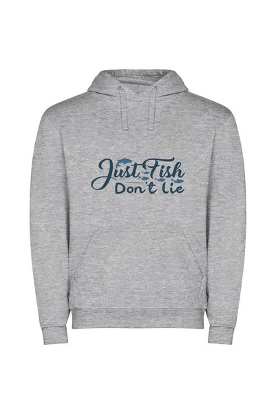 iLovePrints Truthful Fish Tales: Lostfish Φούτερ με κουκούλα σε χρώμα Γκρι