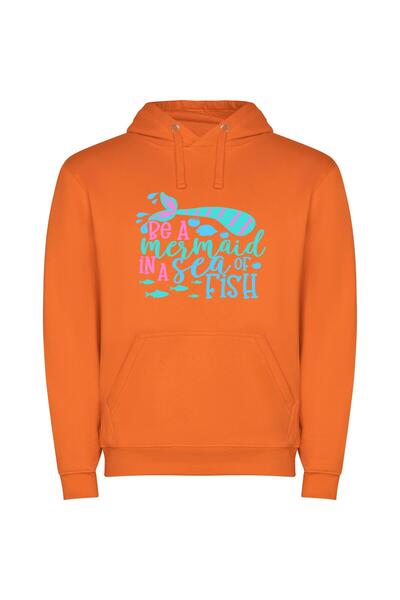 iLovePrints Enchanting Mermaid Odyssey Φούτερ με κουκούλα σε χρώμα Πορτοκαλί